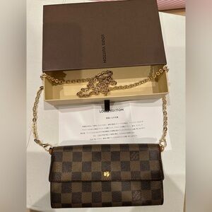 Authentic Louis Vuitton Damier Ebene Wallet on Chain Bag